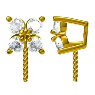 纯18K金吊坠扣头多款锆石珍珠蜜蜡空托加厚项链坠套装K金耳钉配件