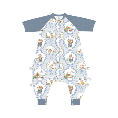 721星球婴幼儿睡袋夏季双层纱布薄款七分袖儿童分腿宝宝防踢被