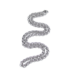 钛钢狗牌身份牌项链男女简约百搭不锈钢圆珠链龙骨链麻花链无吊坠