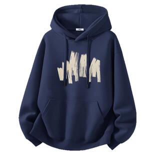 回力连帽卫衣男款青少年春季涂鸦印花上衣学生潮流时尚春装衣服男