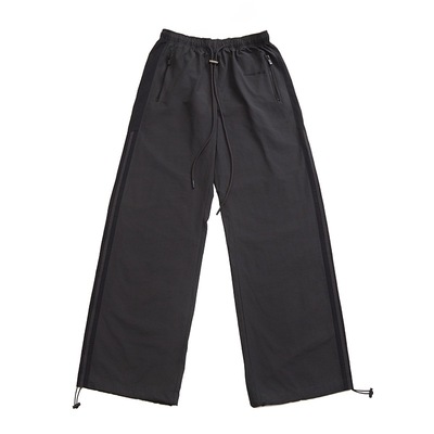 BlessedFolks秋凉感轻薄美式休闲深色条纹拼接男女运动长短裤