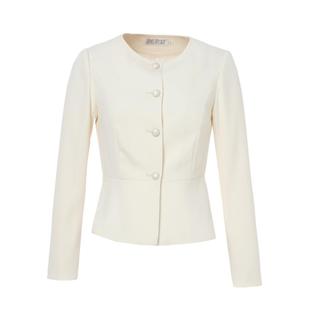 经典故事圆领短款时尚上衣2025秋季新款优雅气质简约通勤干练外套