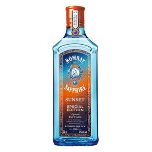 孟买蓝宝石金酒bombay落日晚霞金汤力750ml洋酒基酒杜松子酒调酒
