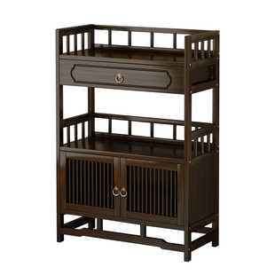 博古架小型实木中式茶水柜办公室置物架茶叶展示架茶具收纳储物柜