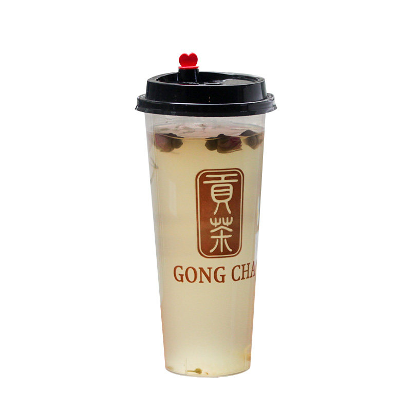 一次性奶茶杯子带盖90口径塑料网红贡茶果汁杯奶茶杯外卖打包定制
