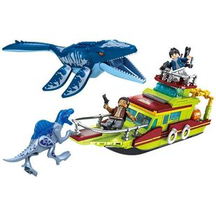 适配于乐高沧龙一体模型侏罗纪恐龙世界深海逃亡拼装积木玩具公园