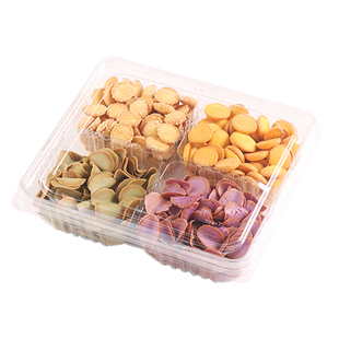 烘焙西点分格包装盒透明塑料带盖肉松饼蛋挞雪媚娘泡芙糕点打包盒