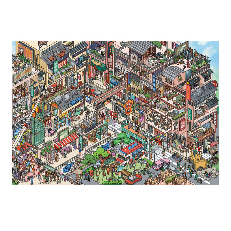 超大版民国苏州港风造景贴纸雀麦雀实大3D立体城市街道微缩场景贴
