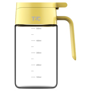 T&C油壶厨房家用翻盖油罐玻璃油瓶大小容量醋酱油瓶防漏油调料瓶