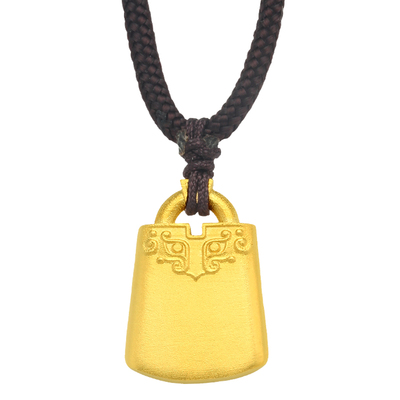 俏时尚金楼同心锁小金锁纯金吊坠