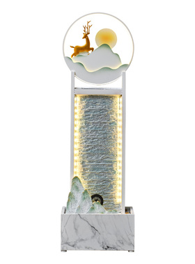 假山流水生财摆件循环水景办公室客厅玄关风水轮桌面摆件开业乔迁