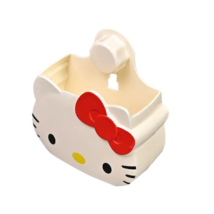 hellokitty浴室放牙刷牙膏置物架免打孔卡通壁挂收纳盒粉色牙具