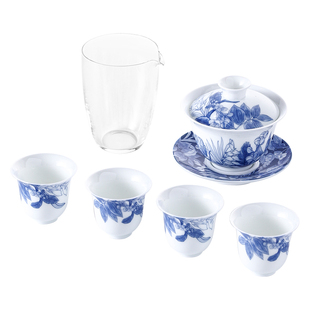 陶溪川景德镇陶瓷深林物语中式家用盖碗茶艺茶杯泡茶喝茶茶具套装