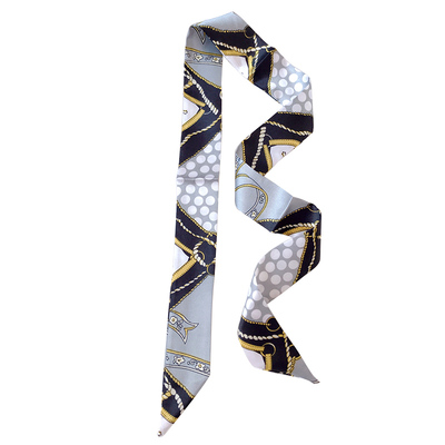 绑包包手柄小丝带缠包丝巾系手拎袋提手装饰长条仿真丝印花窄飘带