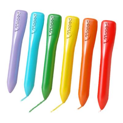 马培德大头塑料蜡笔不脏手 24色儿童宝宝三角粗杆易抓握洁净不沾手12色幼儿园专用涂色画画初学者官方旗舰店