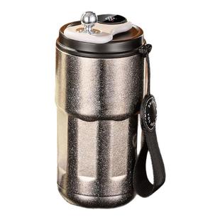 纯钛咖啡杯户外旅行便携保温保冷杯智能数显杯子水杯全钛杯双层