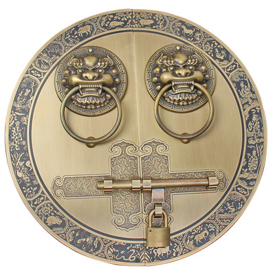 铜仁堂纯黄铜木门中国风防水防锈