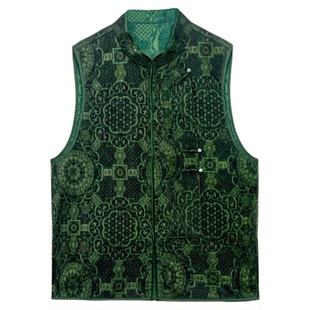 【缂丝柞蚕丝龙纹马甲】提花对襟盘扣叠搭背心香云纱马夹kp1617