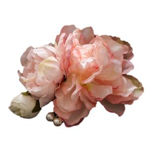 绢花发夹古风汉服仿真花甜美花朵边夹头饰后压马面裙古装发饰配饰