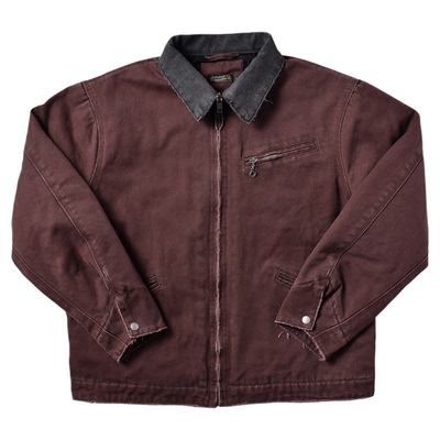 柴米底特律夹克男士重磅夹棉防风保暖宽松机车外套美式复古咔叽冬