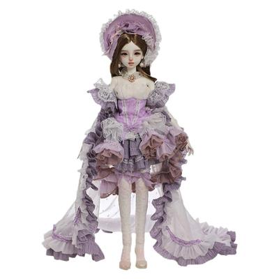 四分bjd娃娃绮梦宫廷风拖尾裙
