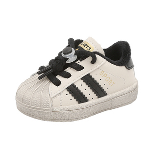 秋冬加绒棉鞋学步鞋女宝宝鞋子男童板鞋软底小童1到3岁婴儿鞋冬季