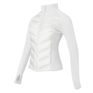 科里芙运动外套女秋冬鸭绒内胆防风立领夹克开衫修身轻薄羽绒服