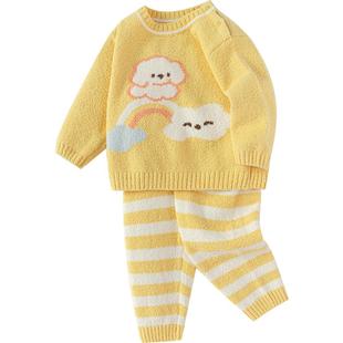 巴拉巴拉童装婴儿内衣套装男童家居服女童宝宝秋衣秋裤25新款秋冬