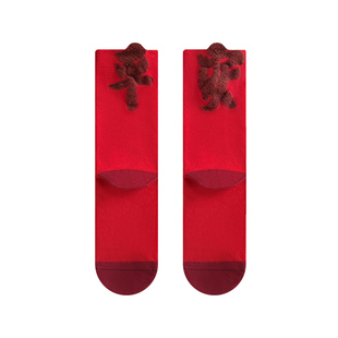 2026本命年红袜子纯棉中筒袜礼盒马年暴富过新年发财喜庆好运礼物