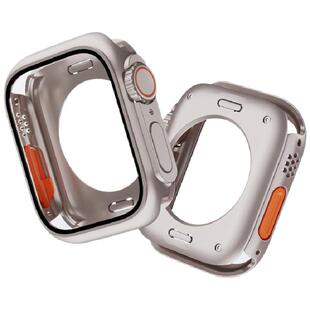 适用ApplewatchS11苹果手表保护壳iWatchS10秒变ultra3/2壳膜一体s9/8/7防刮applewatch表壳se钛合金全包表带