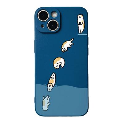 原创憨憨跳水猫咪手机壳