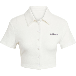 Adidas/阿迪达斯正品三叶草女士修身休闲日常短款POLO衫JC5334