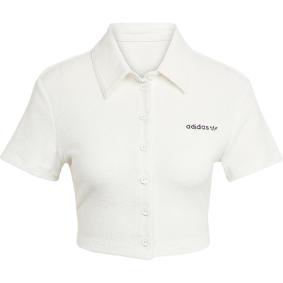 Adidas/阿迪达斯正品三叶草女士修身休闲日常短款POLO衫JC5334