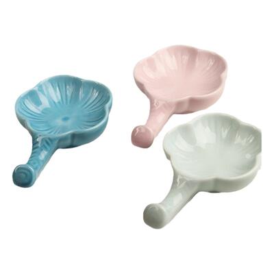 合三舍梅花墨碟陶瓷书法墨盘