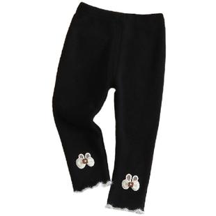 女童打底裤加绒加厚秋冬外穿裤子婴幼儿宝宝可开档一体绒保暖长裤