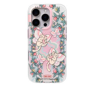 CARECASE 彩瓷猫咪蝴蝶手机壳 适用于苹果iPhone17 16 15 14 Pro Max Air 原创设计 小众可爱插画 中国风创意