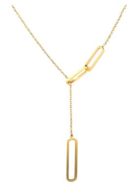 简约轻奢镂空长方形长款项链