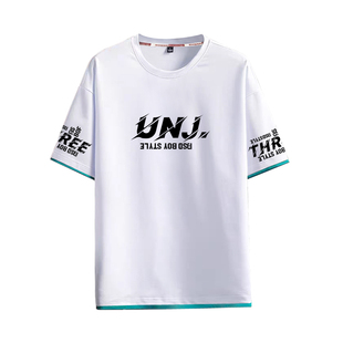 青少年短袖套装男生夏季宽松透气T恤高中学生休闲运动免搭三件套