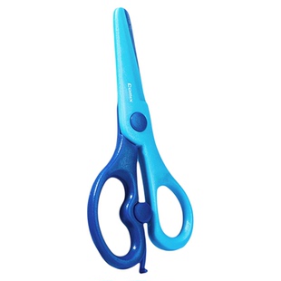 齐心儿童安全剪刀小学生幼儿园宝宝手工剪纸专用左手左撇子小号圆头小孩家用美工便携式剪纸刀套装