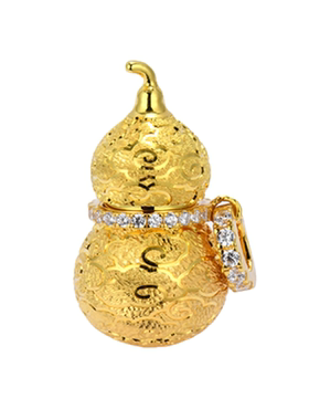 戗刻祥云纹葫芦项链女925纯银