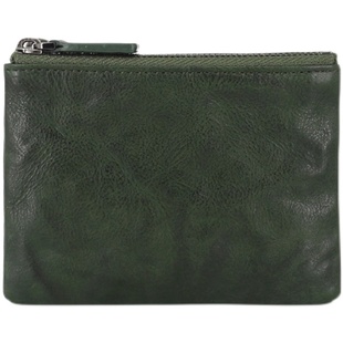 All Situation 头层牛皮钱包原创双拉链袋卡包真皮短款青年零钱包