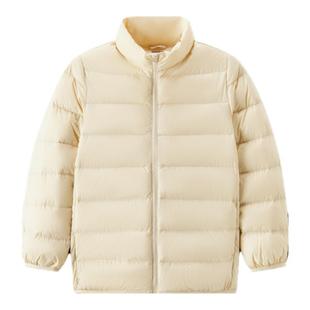 森马儿童羽绒服2025年新款春季轻薄温暖纯色百搭外套男童女童冬装