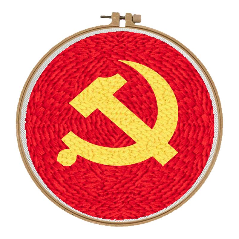 爱国国庆俄罗斯戳戳绣diy材料包初学者手工绣卡通毛线装饰画礼物