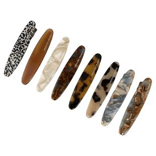 韩国FRANCE小号侧边夹一字夹法式简约鸭嘴夹顶夹水墨豹纹树脂发夹