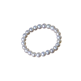 7mm近正圆极强光天然淡水珍珠手链复古气质松紧弹力绳手串礼物