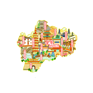 （有版权）浙江金华城市金属冰箱贴游埠古镇横店双龙景区文创礼品