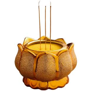 陶瓷莲花香炉供佛家用室内上香供奉观音财神爷插香烧香碗香薰炉