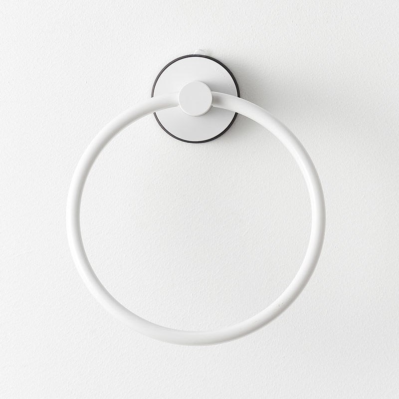 DEHUB圆形免钉毛巾置物架浴室卫生间壁挂式强力吸盘毛巾挂环