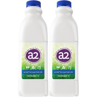 澳洲a2鲜奶全脂鲜牛奶巴氏杀菌低温儿童早餐奶进口顺丰冷链1L*2瓶