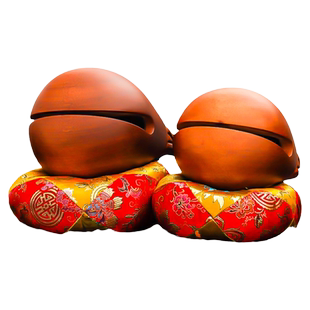 木鱼法器实木家用香樟木鱼打击乐器紫檀木鱼一套垫子梆子木雕摆件